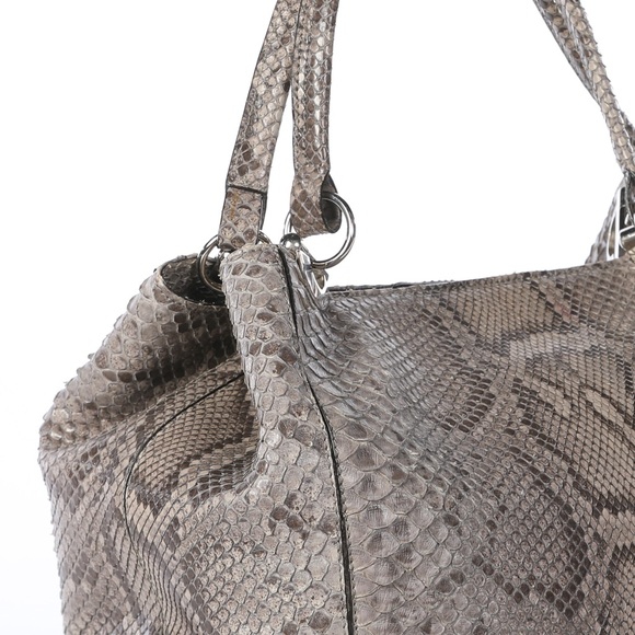 Cape Cobra Grey Snakeskin Large Shoulder Bag - Picture 10 of 12